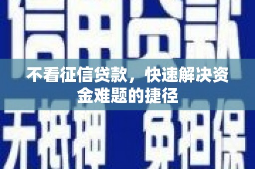 上林不看征信贷款，快速解决资金难题的捷径