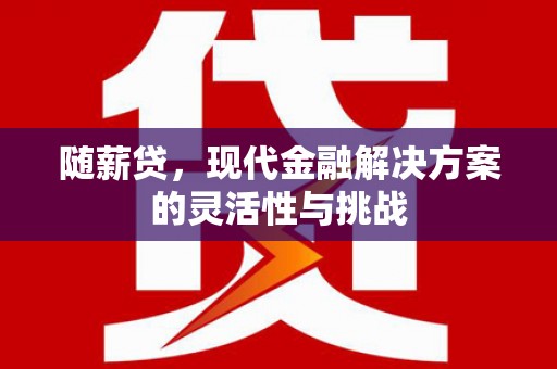 上林随薪贷，现代金融解决方案的灵活性与挑战
