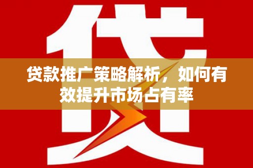 上林贷款推广策略解析，如何有效提升市场占有率