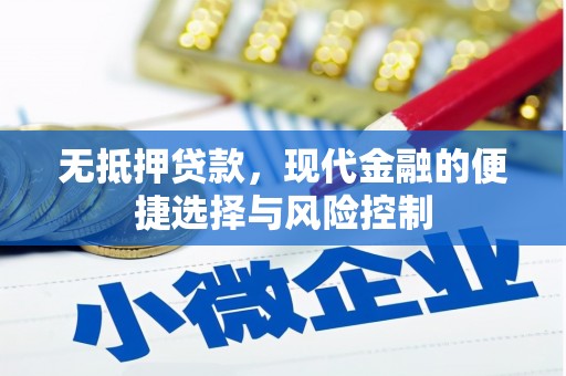 上林无抵押贷款，现代金融的便捷选择与风险控制