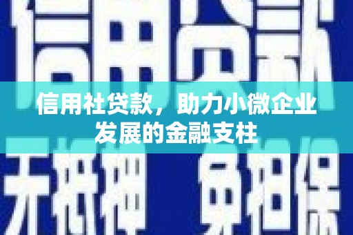 上林信用社贷款，助力小微企业发展的金融支柱