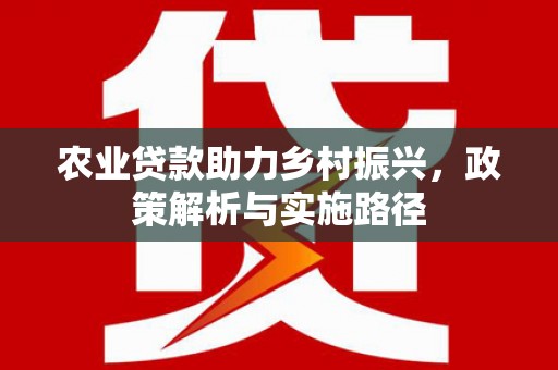 上林农业贷款助力乡村振兴，政策解析与实施路径