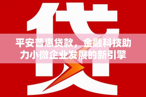 上林平安普惠贷款，金融科技助力小微企业发展的新引擎