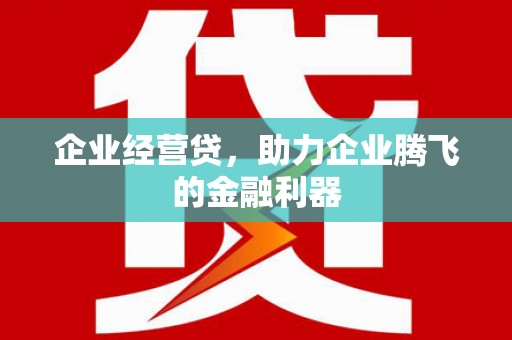 上林企业经营贷，助力企业腾飞的金融利器