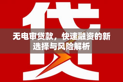 上林无电审贷款，快速融资的新选择与风险解析