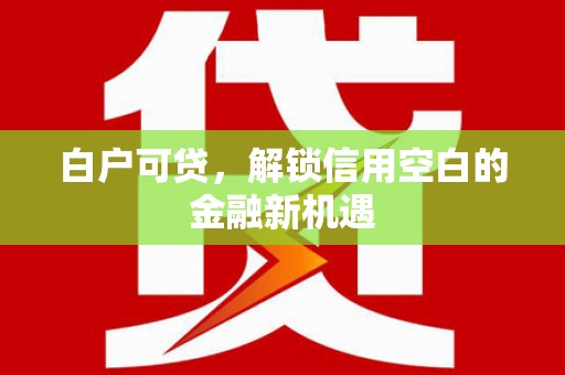 上林白户可贷，解锁信用空白的金融新机遇