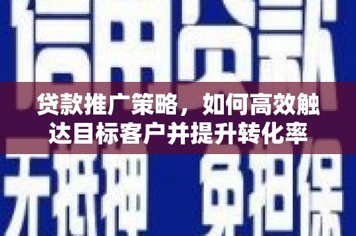 上林贷款推广策略，如何高效触达目标客户并提升转化率