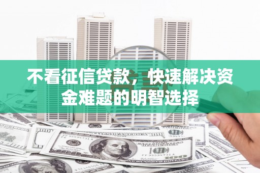 上林不看征信贷款，快速解决资金难题的明智选择