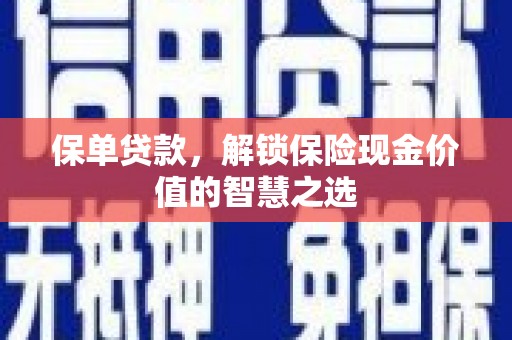 上林保单贷款，解锁保险现金价值的智慧之选