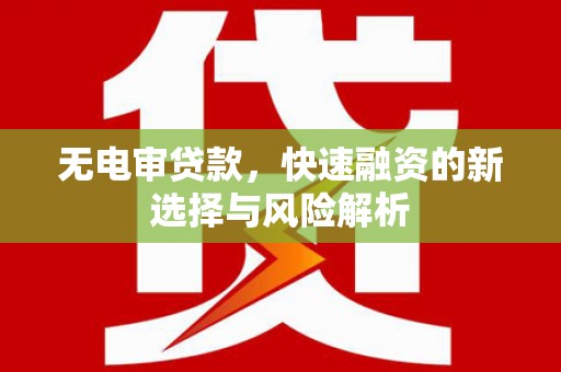 上林无电审贷款，快速融资的新选择与风险解析