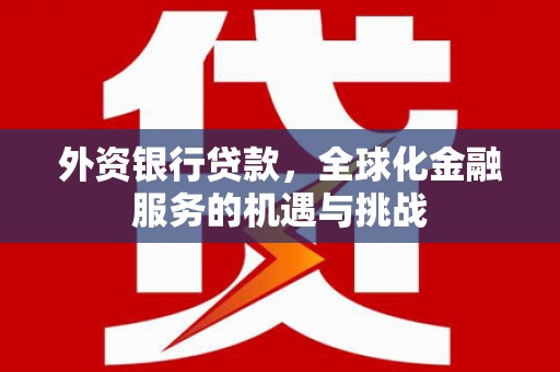 上林外资银行贷款，全球化金融服务的机遇与挑战