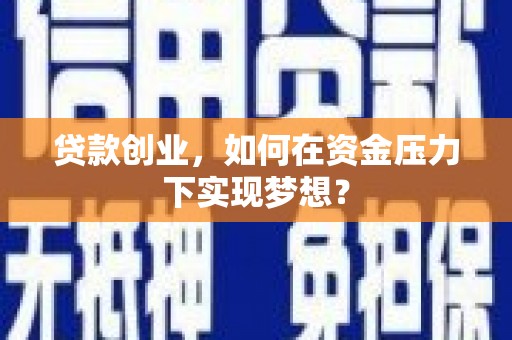 上林贷款创业，如何在资金压力下实现梦想？
