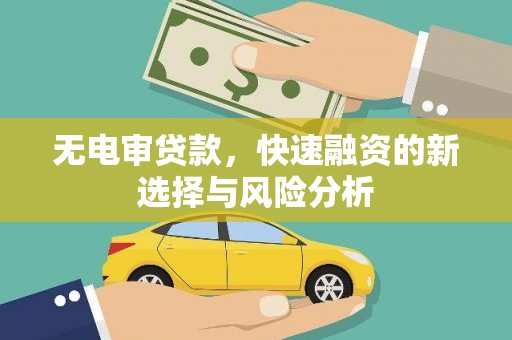 上林无电审贷款，快速融资的新选择与风险分析