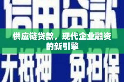 上林供应链贷款，现代企业融资的新引擎
