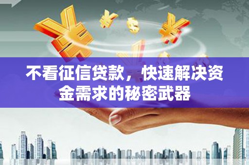 上林不看征信贷款，快速解决资金需求的秘密武器