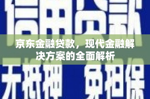 上林京东金融贷款，现代金融解决方案的全面解析