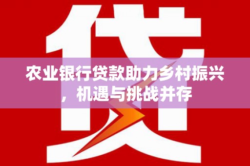 上林农业银行贷款助力乡村振兴，机遇与挑战并存