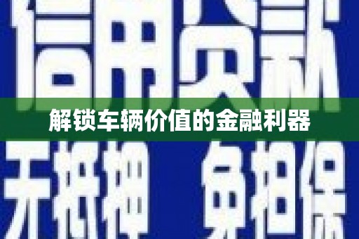 上林解锁车辆价值的金融利器
